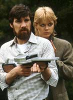 Our Hero holding his high tech Triffid Gun. It fired video effects.