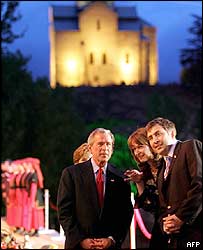 George W. Bush e Mikhail Saakashvili