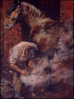 Horse and blacksmith by Jan franes