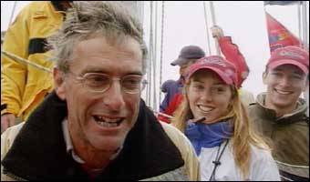 Crew member Harry Cooksley looking happy with the win!