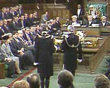 Image of the Black Rod ceremony during the State Opening of Parliament