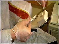 Swabbing a phone