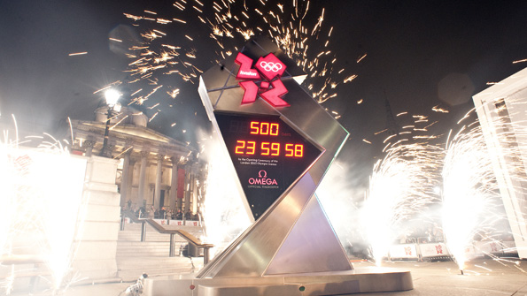 London 2012 countdown clock in Trafalgar Square