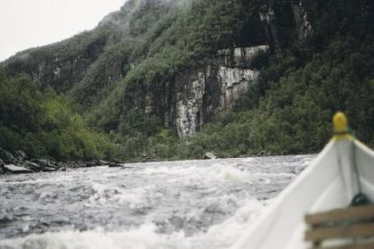 The Alten River in a hurry to get to the sea - enough to unnerve any fisherman with a nervous disposition