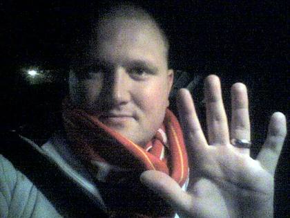 Leon drivin' home from the 'footy.
