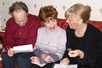 Anna Brown, David Harris and Glenys Harris from Treorchy in the south Wales valleys.