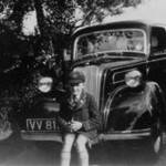 Denzil Rosher — pictured with a Ford 8 car on Hykeham Road Lincoln Denzil Rosher — pictured with a Ford 8 car on Hykeham Road Lincoln