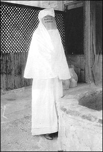 Lady Evelyn Cobbold in her burka