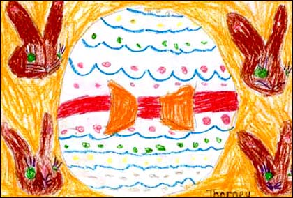 Child's drawing  on Easter
