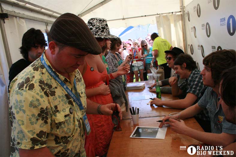 The Kooks in the signing tent