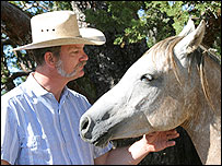 David Harris with a horse