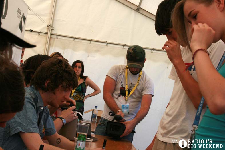 The Kooks in the signing tent