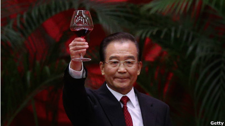 中國總理溫家寶在中國國慶63週年酒會上(29/09/2012)