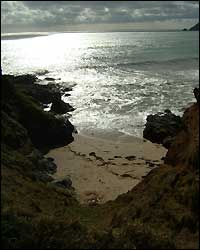 A sandy cove