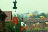 Image of republican flags in housing estate 