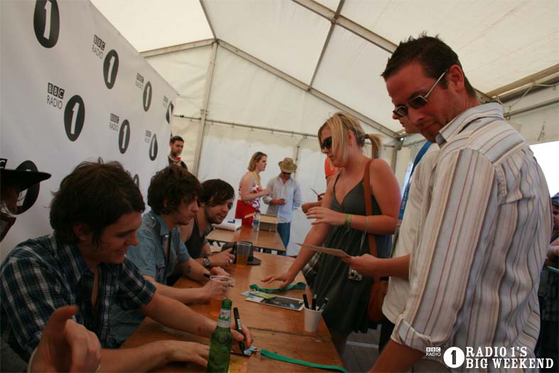 The Kooks in the signing tent