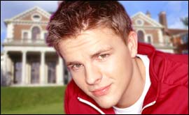 Picture: Jake Humphrey outside the Fame Academy