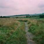 This is the concrete tank track running through what was Stainton Camp just outside Barnard Castle in County Durham.    The barracks were next to this track and to the right of the picture ran the railway line to Broomielaw Station.