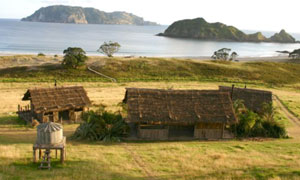 The Castaway huts on Great Barrier Island