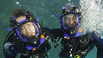 Oceans presenters L-R: Philippe Cousteau, Paul Rose ©BBC/Ian Kellett