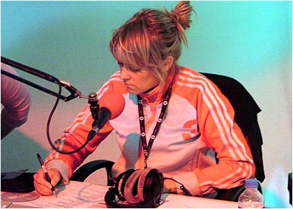 Edith Bowman backstage at Hyde Park