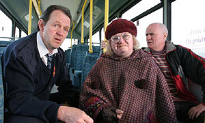 Kevin Whately, Emma Kilcoyne and  Dave Johns 
