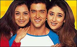 Rani Mukerjee, Hrithik Roshan and Kareena Kapoor