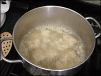 pan of hot oil