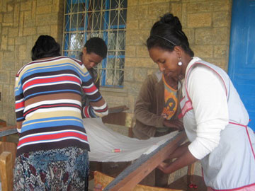 Setting up the quilting frame