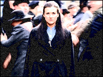 Girl in crowd