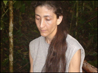 Ingrid Betancourt no cativeiro (arquivo)