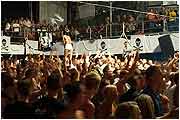 The crowd lift the roof