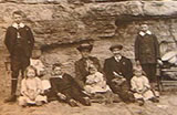 A family on holiday at the seaside