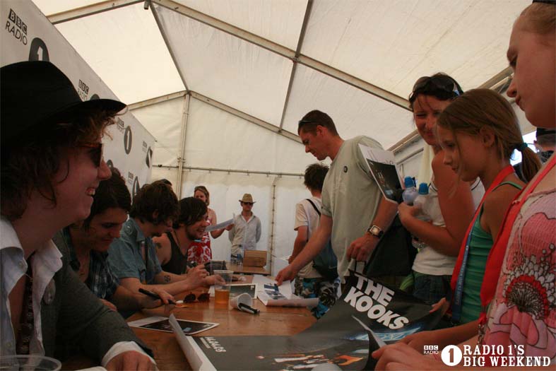 The Kooks in the signing tent