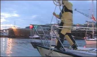 The Bristol Clipper heads in to the marina in Jersey