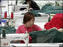 Fábrica de roupas na China
