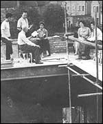 A rooftop rehearsal during building work