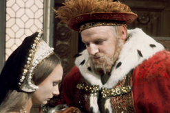 King Henry VIII and Catherine Howard played by Keith Michell and Angela Pleasence in 'The Six Wives of Henry VIII'