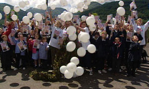 Alan's parents were joined by villagers at their home in Lochgoilhead, Scotland