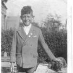Ray with pet rabbit at Ramsey, Essex. October 1939 Ray with pet rabbit at Ramsey, Essex. October 1939