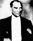 Black and white photograph of Mustafa Kemal