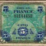 5 Franc Liberation Note issued to Capt Leonard Butt prior to D-Day 5 Franc Liberation Note issued to Capt Leonard Butt prior to D-Day