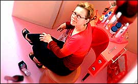 Picture: Annie Hall sits in her exhibition space