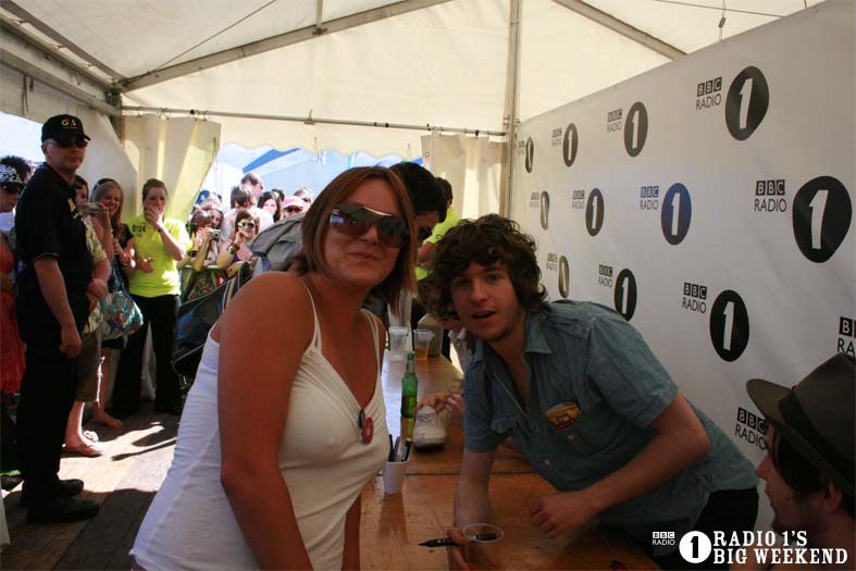 The Kooks in the signing tent