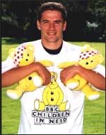Michael Owen with Pudsey Bear.
