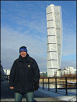 Ian at Malmö's 'Turning Torso'