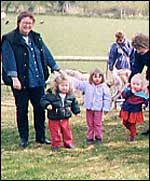Pic: Martine with three children.