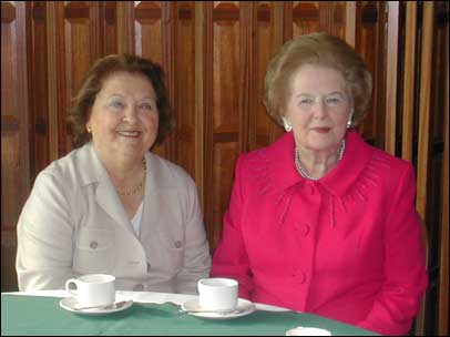 Cynthia Crawford and Baroness Thatcher