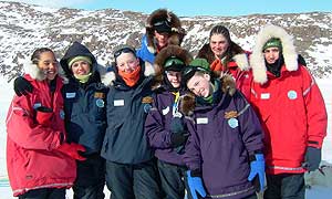 Serious Arctic: Fabian, Courtenay, Alex, Lewis, Emily, Adam, Jennielyn and Matt