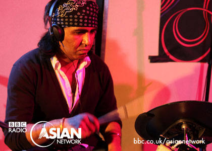 Bhoota Jagpal has a go on the drums